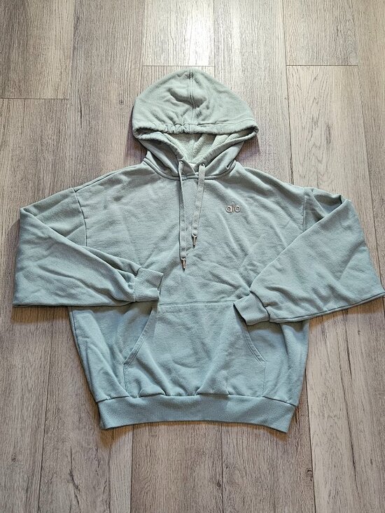 ALO Yoga Tops - Alo Yoga Accolade Athletic Sage Green Oversized Hoodie Sweatshirt Size XS